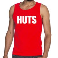HUTS tekst tanktop / mouwloos shirt rood v - thumbnail