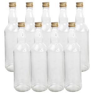 18x Stuks Diy glazen cadeau/decoratie flesjes 700 ml met dop 8 x 27 cm