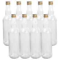 18x Stuks Diy glazen cadeau/decoratie flesjes 700 ml met dop 8 x 27 cm