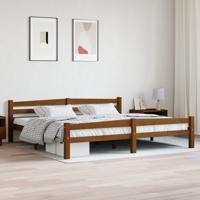 Bedframe massief grenenhout honingbruin 200x200 cm