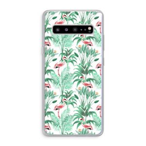 Flamingo bladeren: Samsung Galaxy S10 5G Transparant Hoesje