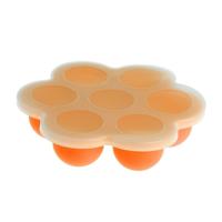 2 stuks 7 grid baby voedsel container baby fruit borst melk opbergdoos vriezer lade scherpere (oranje)