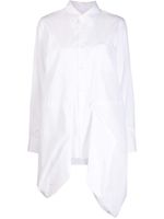 Comme Des Garçons chemise en coton à ourlet asymétrique - Blanc - thumbnail