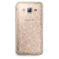 Geometrische lijnen wit: Samsung Galaxy J3 (2016) Transparant Hoesje - thumbnail