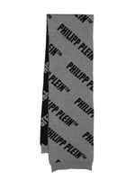 Philipp Plein écharpe à logo en jacquard - Gris