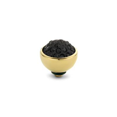 Melano Twisted Shiny Steentje Jet Black | Goud