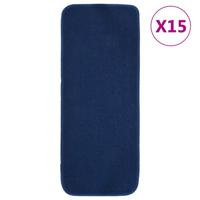 VidaXL Trapmatten 15 st anti-slip rechthoekig 60x25 cm marineblauw