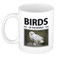 Foto mok Sneeuwuil beker - birds of the world cadeau Sneeuwuilen liefhebber   - - thumbnail