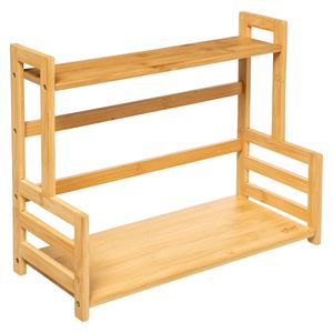 Kruidenrek/opbergrek/aanrecht organizer staand - 41 x 18 x 34 cm - bamboe hout