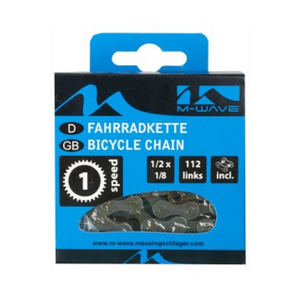 Shimano M-wave ketting single speed, 1/2x1/8 112l grijs/bruin (hangverpakking)