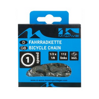 Shimano M-wave ketting single speed, 1/2x1/8 112l grijs/bruin (hangverpakking)