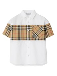 Burberry Kids chemise en coton à motif Vintage Check - Blanc