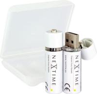 2 Oplaadbare AA USB batterijen NeXtime