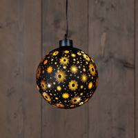 B.O.T. Ball Glass Black Star 12 cm Led Warm White - Annas collection