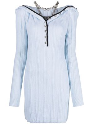 Y/Project robe courte en mérinos à col volanté - Bleu