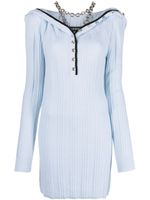 Y/Project robe courte en mérinos à col volanté - Bleu