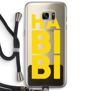 Habibi Blue: Samsung Galaxy S7 Edge Transparant Hoesje met koord