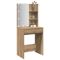 Kaptafel met LED-verlichting 60x40x140 cm artisanaal eikenkleur Kaptafel met LED-verlichting 60x40x140 cm artisanaal eikenkleur