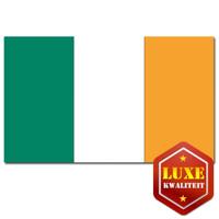 Luxe vlag Ierland met wapen - 100 x 150 cm - polyester - met ringen - landen