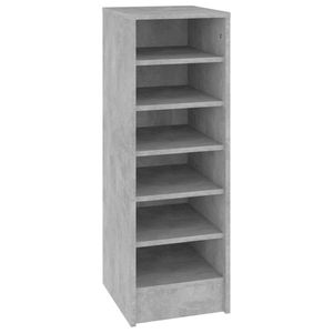 vidaXL Schoenenkast 31,5x35x90 cm bewerkt hout betongrijs