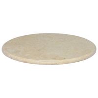 The Living Store Marmeren tafelblad - Ø60 x 2.5 cm - crème - Stevig - eenvoudig te reinigen - Geen kleurverschillen - - thumbnail