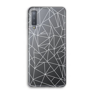 Geometrische lijnen wit: Samsung Galaxy A7 (2018) Transparant Hoesje