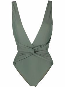 Noire Swimwear maillot de bain à col v - Vert