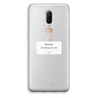Reminder: OnePlus 6 Transparant Hoesje - thumbnail