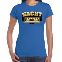 Nachtbraker shirt / carnaval outfit blauw voor dames 2XL  - - thumbnail