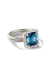 David Yurman bague Châtelaine en argent sterling sertie de topaze et diamants - thumbnail