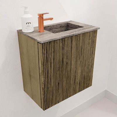 Toiletmeubel Mondiaz Joya Dlux | 40 cm | Meubelkleur Dusk | Faye wastafel Oza Wasbak Rechts | 1 kraangat