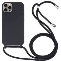 iPhone XR hoesje - Backcover - Koord - Softcase - Flexibel - TPU - Zwart - thumbnail