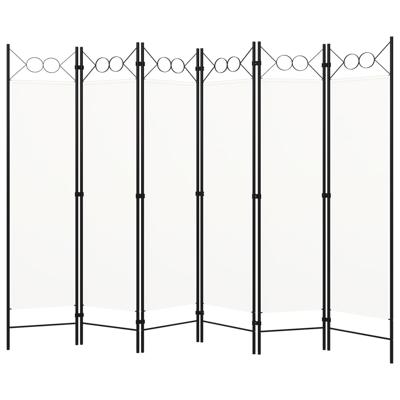 Kamerscherm met 6 panelen 240x180 cm wit