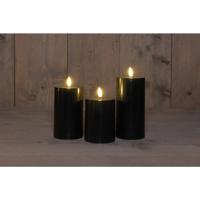 LED Outdoor kaars zwart set a 3