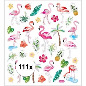 Flamingo thema kinder stickers - gekleurd - 3x stuks - kinder dagboek stickers