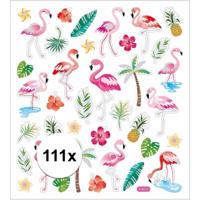 Flamingo thema kinder stickers - gekleurd - 3x stuks - kinder dagboek stickers