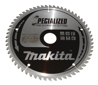 Makita Zaagblad | Aluminium | 210x30x2,4 | 60T | 0 Graden - B-33548