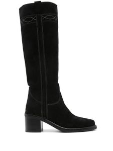 Ash bottes Pam 65 mm en daim - Noir