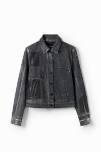 Metallic denim truckerjack - BLACK - L