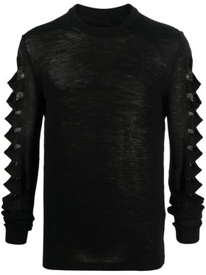 Rick Owens pull à détails de découpes - Noir