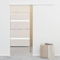 Schuifdeur met zachte stops 76x205 cm ESG-glas en aluminium Schuifdeur met zachte stops 76x205 cm ESG-glas en aluminium