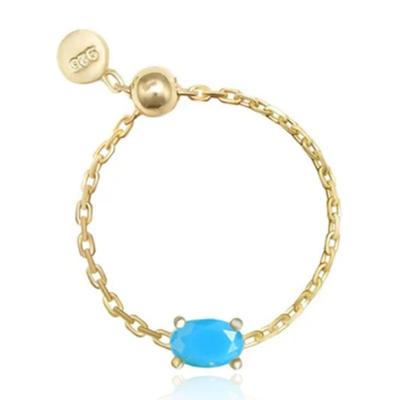 Elenza .925 Zilveren Ring met Blauwe Steen