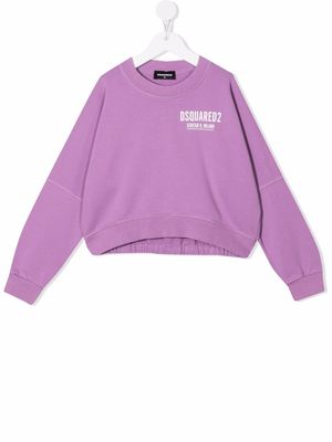 DSQUARED2 KIDS sweat à logo imprimé - Violet