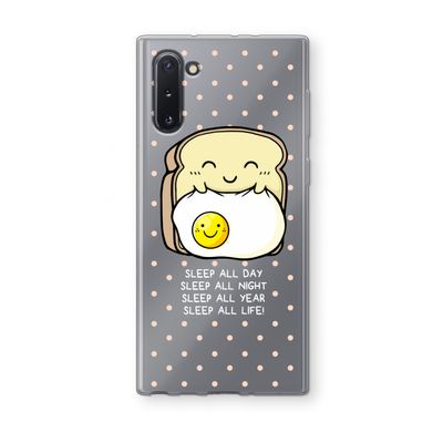 Sleep All Day: Samsung Galaxy Note 10 Transparant Hoesje