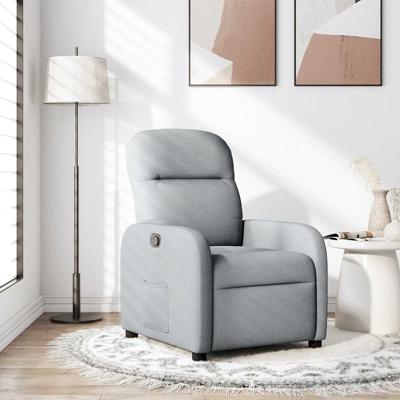 Fauteuil verstelbaar stof lichtgrijs