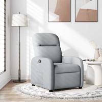 Fauteuil verstelbaar stof lichtgrijs