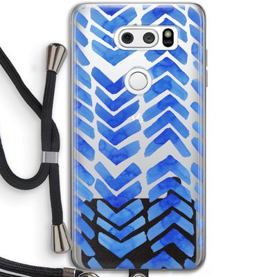 Blauwe pijlen: LG V30 Transparant Hoesje met koord