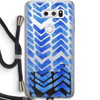 Blauwe pijlen: LG V30 Transparant Hoesje met koord
