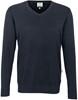 Hakro 143 V-neck pullover Premium-Cotton - Ink - L