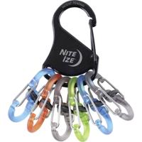 NITE Ize KLKP-01-R3 Sleutelkarabijn Zwart, Turquoise, Oranje, Grijs, Groen 1 stuk(s)